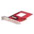 Startech U.3 to PCIe Adapter Card U.3 (SFF-TA-1001) port, PCIe 4.0 x4 (backward compatible with PCIe 3.0 x4/x8/x16), 2.5in NVMe SSD 5-15mm, Full-height bracket, Plug and Play, Activity/Power LEDs
